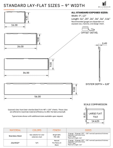 Drawings of lay flat sizes
